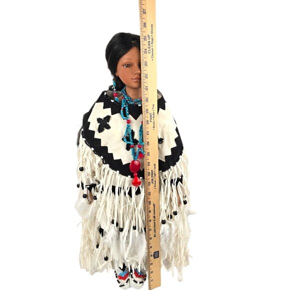 Porcelain Native American Doll Numbered Traditions Doll Collection 25 in Vintage - Picture 3 of 16